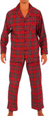 NORTY Mens S-2XL Red Tartan Plaid Pajamas 34058 Prepack